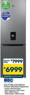 Pick n Pay Hypermarket Kic - grey fridge with bottom freezer and water dispenser kbf639/20r offer