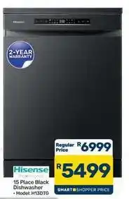 Pick n Pay Hypermarket Hisense - 15 place black dishwasher - model: h13dtg offer