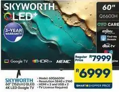 Pick n Pay Hypermarket Skyworth - 60 (152cm) qled 4k led google tv offer