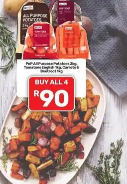 Pick n Pay All purpose potatoes, tomatoes, english carrots & beetroot offer
