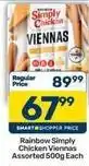 Pick n Pay Rainbow - simply chicken viennas offer