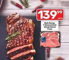 Pick n Pay Bulk rump, t-bone & club steak mixed pack offer