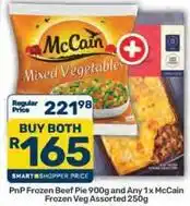 Pick n Pay Mccain - frozen beef pie and frozen veg assorted offer