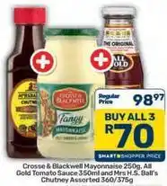 Pick n Pay Crosse & blackwell - mayonnaise and mrs h.s. ball's chutney offer