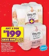 Shoprite Liquor Apple - brutal fruit sparkling ruby /lilchi seche/strawberry rouge/l'orange rossa spritzer cans offer