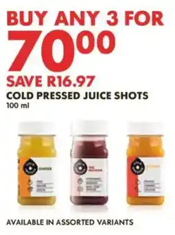 Woolworths Cold Pressed Juice Shots offer