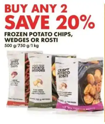 Frozen Potato Chips, Wedges or Rosti