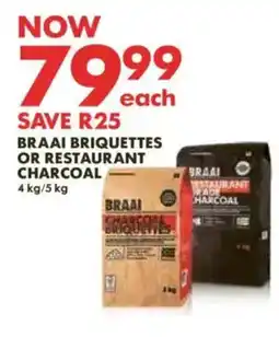 Woolworths Braai Briquettes or Restaurant Charcoal offer