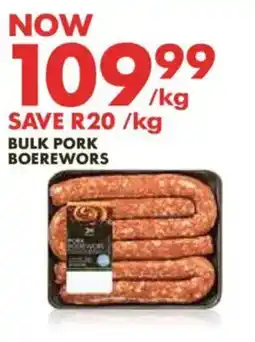 Woolworths Bulk Pork Boerewors offer