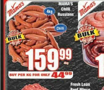 Boxer Mama's chilli russians offer