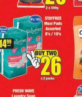 Boxer Stayfree sanitary pads 2 offer