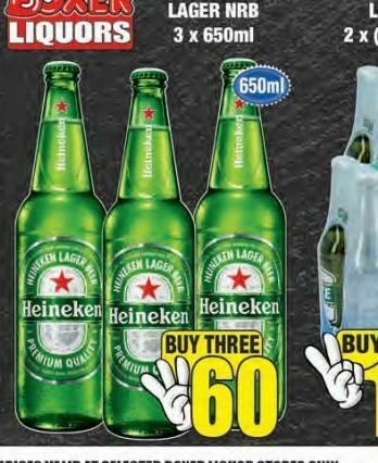 Heineken beer 3 offer at Boxer