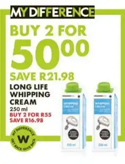 Woolworths Long Life Whipping Cream offer