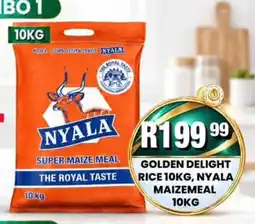 Take 'n Pay Golden Delight Rice 10KG, Nyala Maizemeal 10KG offer