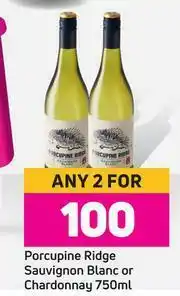 Game Porcupine Ridge Sauvignon Blanc Or Chardonnay-For Any 2 x 750ml offer