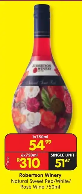 Robertson Winery Natural Sweet Red/White/Rosé Wine 750ml