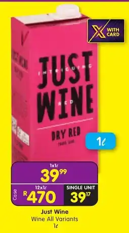 Shoprite Liquor Just Wine Wine All Variants offer