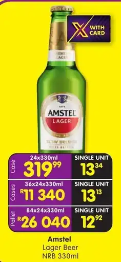 Shoprite Liquor Amstel Lager Beer offer