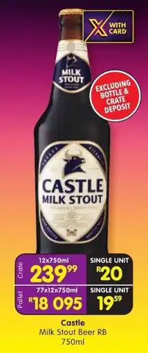 Shoprite Liquor Castle Milk Stout Beer RB offer