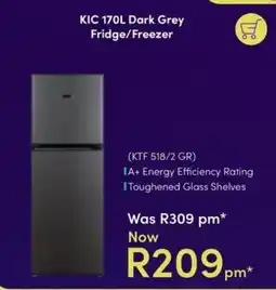 Teljoy KIC 170L Dark Grey Fridge/Freezer offer