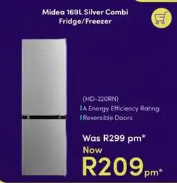 Teljoy Midea 169L Silver Combi Fridge/Freezer offer
