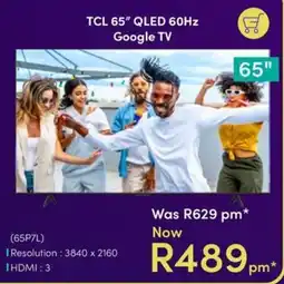 Teljoy TCL 65" QLED 60Hz Google TV offer