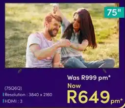 Teljoy 75" TV offer