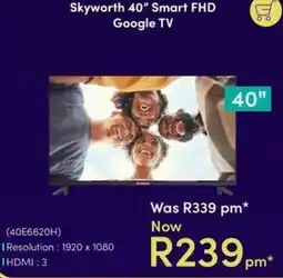 Teljoy Skyworth 40" Smart FHD Google TV offer