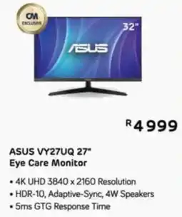 Computer Mania ASUS VY27UQ 27" Eye Care Monitor offer