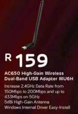 Computer Mania AC650 High-Gain Wireless Dual-Band USB Adapter MU6H offer