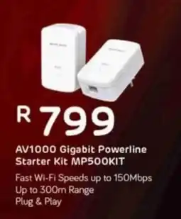 Computer Mania AV1000 Gigabit Powerline Starter Kit MP500KIT offer