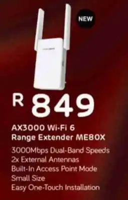 Computer Mania AX3000 Wi-Fi 6 Range Extender ME8OX offer