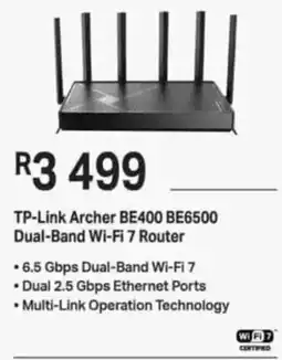 Computer Mania TP-Link Archer BE400 BE6500 Dual-Band Wi-Fi 7 Router offer
