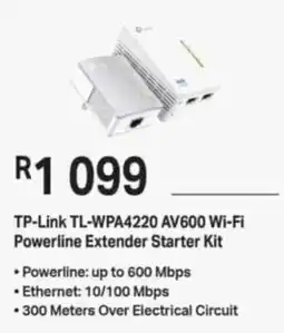 Computer Mania TP-Link TL-WPA4220 AV600 Wi-Fi Powerline Extender Starter Kit offer
