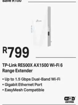 Computer Mania TP-Link RE500X AX1500 Wi-Fi 6 Range Extender offer
