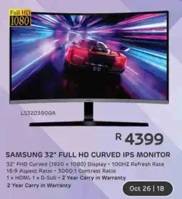 Computer Mania SAMSUNG 32" FULL HD CURVED IPS MONITOR offer