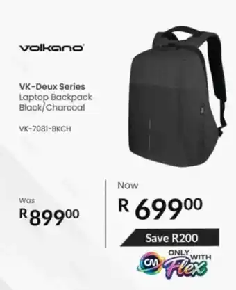 Volkano VK-Deux Series Laptop Backpack Black/Charcoal