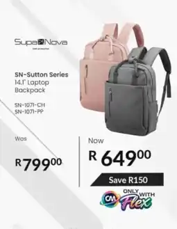 Computer Mania SupaNova SN-Sutton Series 14.1" Laptop Backpack offer