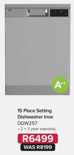 Kloppers 15 Place Setting Dishwasher Inox DDW257 offer
