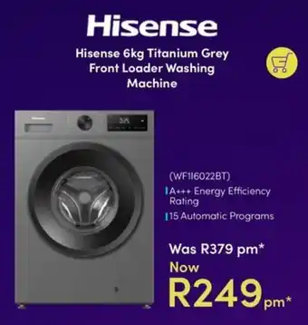 Hisense 6kg Titanium Grey Front Loader Washing Machine