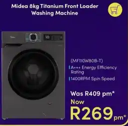 Teljoy Midea 8kg Titanium Front Loader Washing Machine offer