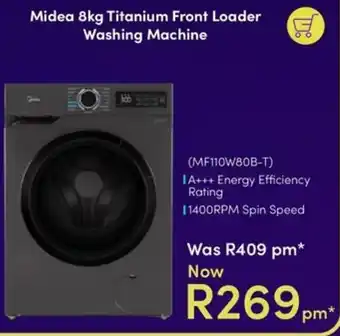 Midea 8kg Titanium Front Loader Washing Machine