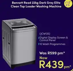 Teljoy Bennett Read 22kg Dark Grey Elite Clean Top Loader Washing Machine offer