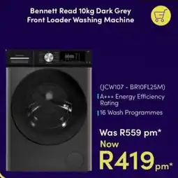 Teljoy Bennett Read 10kg Dark Grey Front Loader Washing Machine offer