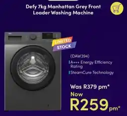 Teljoy Defy 7kg Manhattan Grey Front Loader Washing Machine offer