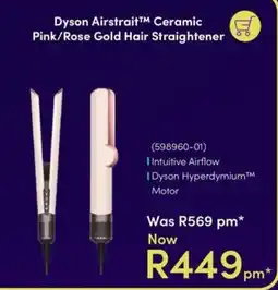Teljoy Dyson AirstraitTM Ceramic Pink/Rose Gold Hair Straightener offer