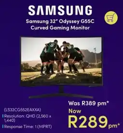 Teljoy Samsung 32" Odyssey G55C Curved Gaming Monitor offer