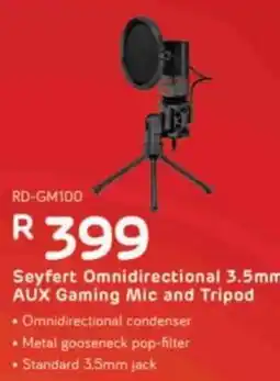 Computer Mania Seyfert Omnidirectional 3.5mm AUX Gaming Mic and Tripod offer