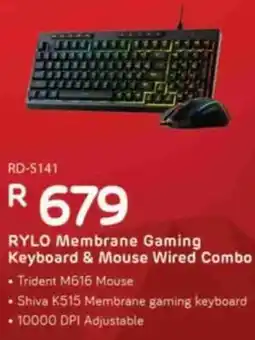 Computer Mania RYLO Membrane Gaming Keyboard & Mouse Wired Combo offer