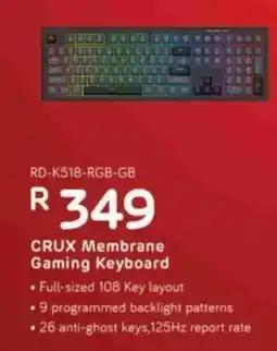 Computer Mania CRUX Membrane Gaming Keyboard offer